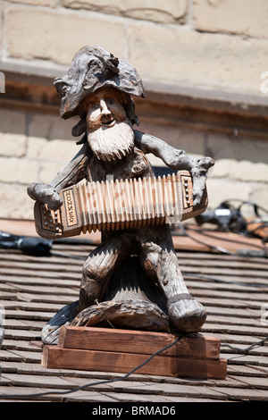 La figure en bois sculpté, Festival de la semaine de mai à Osnabrück, Basse-Saxe, Allemagne Banque D'Images