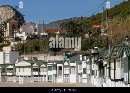 Espagne Catalogne Costa Brava , mer baignoire Garraf, maisons de plage Banque D'Images