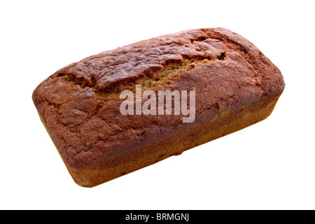 Un ensemble de la miche de pain de banane cuite fraîche isolated over white Banque D'Images