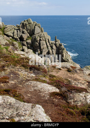 Falaises au Gwennap Head à Cornwall. Photo par Gordon 1928 Banque D'Images