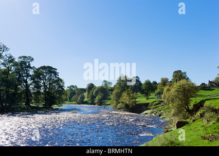 River Wharfe Prieuré près de Bolton, Bolton Abbey, Wharfedale, Yorkshire Dales, North Yorkshire, England, UK Banque D'Images