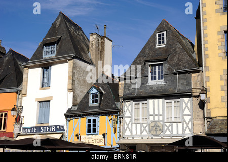 France, Bretagne (Bretagne), Finistère, Quimper, maisons bretonnes Banque D'Images