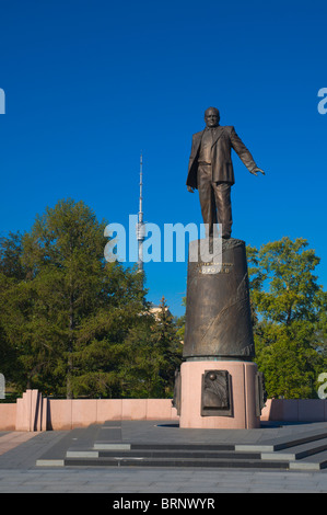 Monument commémoratif de cosmonaute à l'Conqueors "de l'espace des expositions VDNKh" près de Moscou Russie Banque D'Images