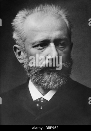 Portrait photo circa 1880 de compositeur russe Piotr Ilitch Tchaïkovski (1840 - 1893). Banque D'Images