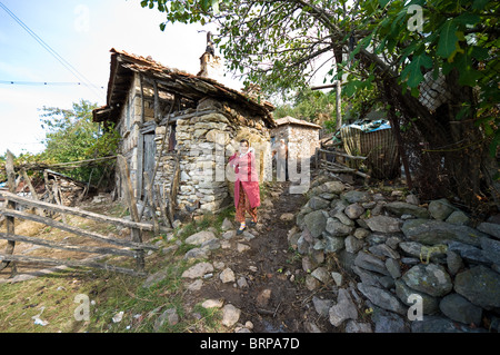 Musulmans du village Kushla Rhodope Bulgarie Banque D'Images