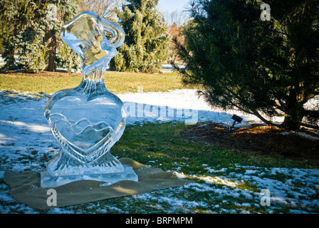 La sculpture sur glace creations à Hershey Park Rose Jardins le festival d'hiver. Banque D'Images