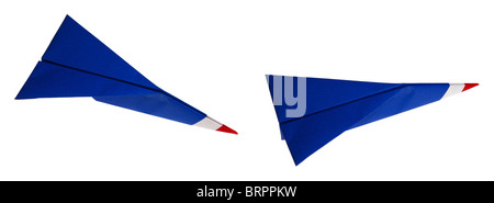 Rouge, blanc et bleu des avions en origami.