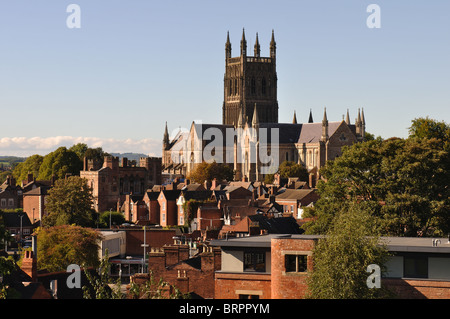 La Cathédrale de Worcester de Fort Royal Park, Worcestershire, Angleterre, RU Banque D'Images