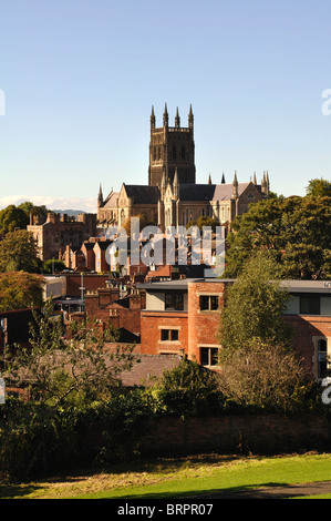 La Cathédrale de Worcester de Fort Royal Park, Worcestershire, Angleterre, RU Banque D'Images