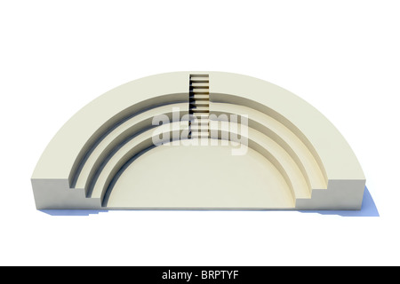 Amphithéâtre 3d, vol d'étapes, et l'étape du siège Banque D'Images