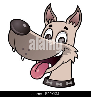 Cartoon illustration d'un chien heureux. Banque D'Images