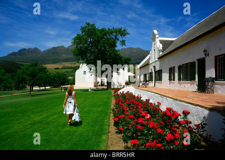 Cape Dutch ferme à l'Webersburg Wine Estate Banque D'Images