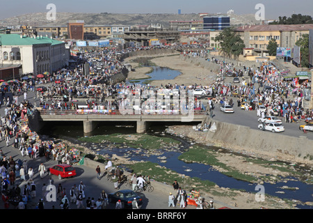 Asséché de la rivière Kaboul, Kaboul, Afghanistan Banque D'Images