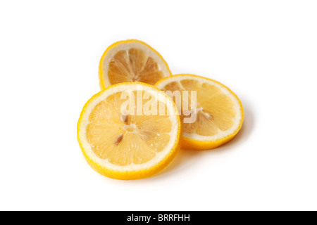 Tranches de citron frais Banque D'Images