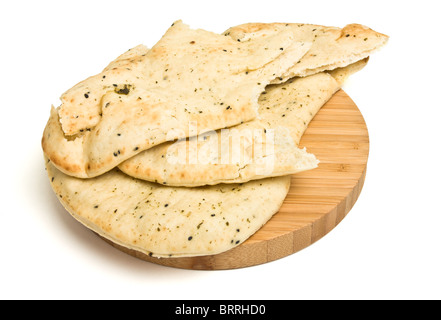 Le pain azyme indien connu comme accompagnement du pain naan habituellement servi avec le curry. Banque D'Images