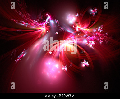 Une illustration sur fond d'écran fractal multicolore noir Banque D'Images