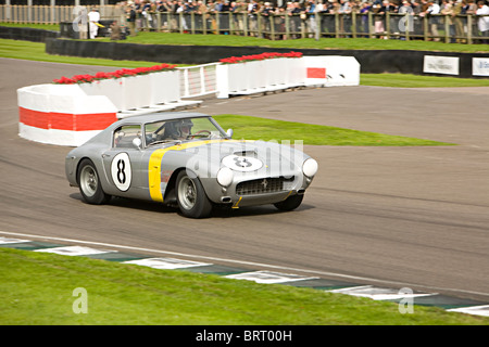 Gaye-Hobbs Ferrari 250 GT SWB/C après un peu gratter avec la barrière à Goodwood Revival 2010 dans le Tourist Trophy Banque D'Images