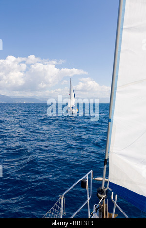 Location de bateau à la Grèce continentale près de Parga Banque D'Images