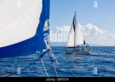 Location de bateau à la Grèce continentale près de Parga Banque D'Images