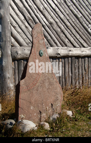 Canada, Terre-Neuve et Labrador, L'Anse aux Meadows. Norstead Village Viking, réplique de norrois boat house. Banque D'Images