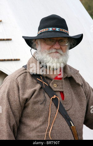 Reenactor de western d'images comme un trappeur fourrure Banque D'Images