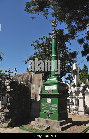 Mémorial grave de l'amiral William Brown, né en Irlande, fondateur de la marine argentine, cimetière de Recoleta, Buenos Aires, Argentine Banque D'Images