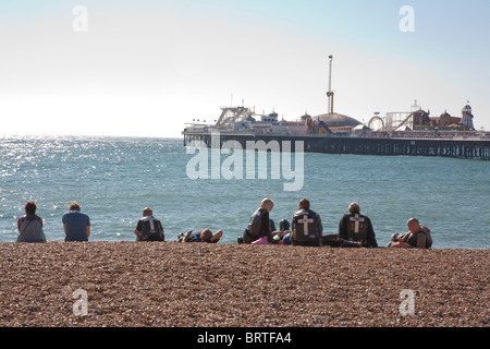 Brightonia 2010, le front de mer de Brighton, repris par les motards Banque D'Images