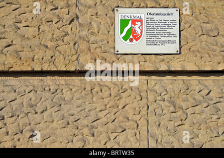 Memorial, Haute cour régionale et le siège du procureur général, Reichensperger Platz, Cologne, Rhénanie du Nord-Westphalie Banque D'Images