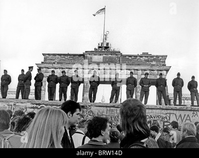 Chute du Mur de Berlin, dimanche le 12 novembre 1989 Banque D'Images