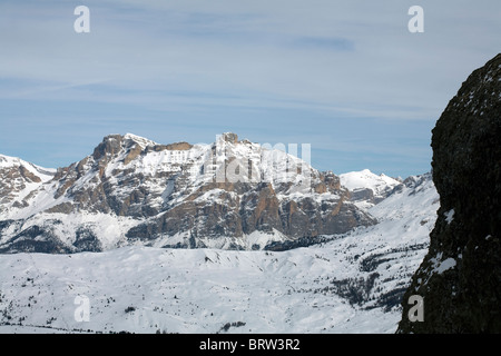 Au-dessus de Corvara Settsass près de Porta Vescovo Arabba Dolomites Italie Banque D'Images