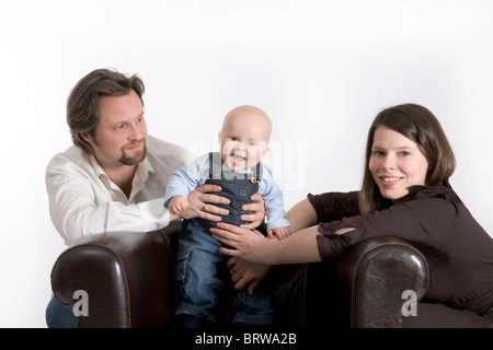 La famille, père, mère et bébé Banque D'Images