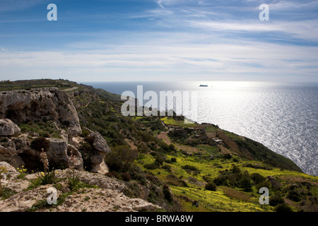 Golden Bay Coast, Malta, Europe Banque D'Images