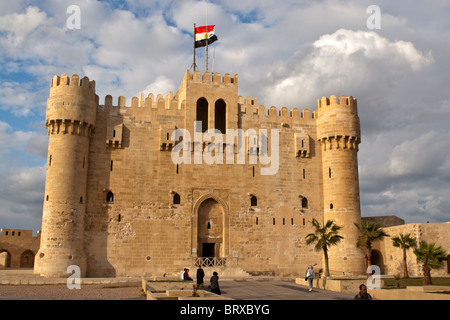 Citadelle de Qaitbay Alexandrie, Egypte. Banque D'Images