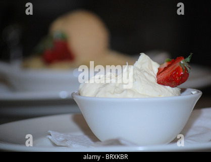 Dessert aux fraises et de la crème glacée Banque D'Images