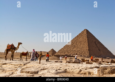 La pyramide de Menkaourê à Giza, Egypte. Banque D'Images