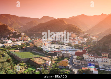 Canaries, La Gomera, Vallehermoso ville Banque D'Images