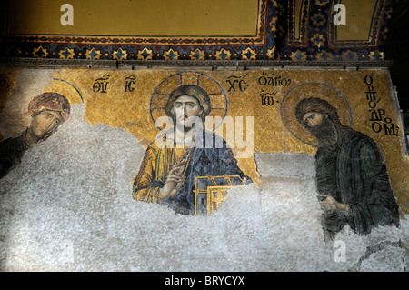 Intérieur Sainte-sophie Sainte-sophie ancienne basilique patriarcale orthodoxe musée mosquée IstanbulTurkey Banque D'Images