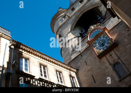 La tour gothique du 15e siècle, la Grosse Cloche, Bordeaux, France Banque D'Images