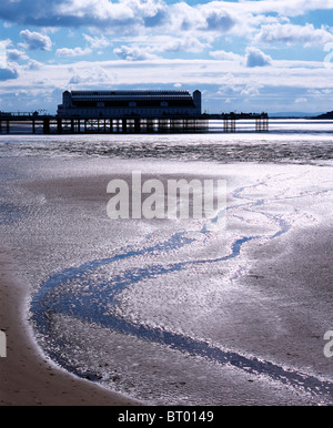 L'ancien Grand Pier à Weston-super-Mare avant qu'il a été détruit par un incendie, North Somerset en Angleterre. Banque D'Images