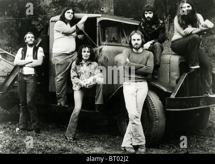 CANNED HEAT photo promotionnelle du groupe rock américain vers 1969 avec Bob Hite à droite Banque D'Images