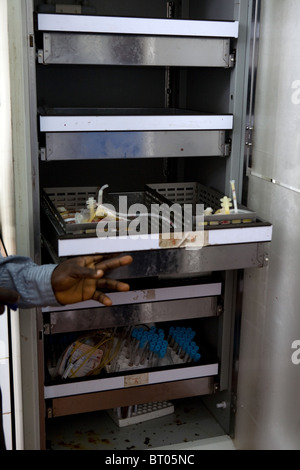 La banque de sang du sang dans l'hôpital de la maternité Princess Christian Freetown Sierra Leone Afrique de l'Ouest Banque D'Images