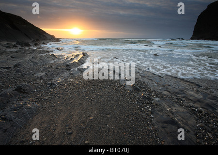 Crackington Haven Beach, North Cornwall, England, UK Banque D'Images