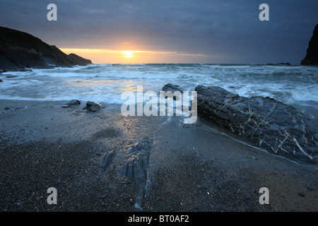 Crackington Haven Beach, North Cornwall, England, UK Banque D'Images