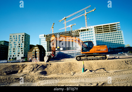 Nouveau siège social de Der Spiegel à Oberhafenbrücke Ericus en face à l'extrémité orientale de Hafencity à Hambourg. Banque D'Images