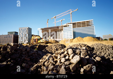 Nouveau siège social de Der Spiegel à Oberhafenbrücke Ericus en face à l'extrémité orientale de Hafencity à Hambourg. Banque D'Images