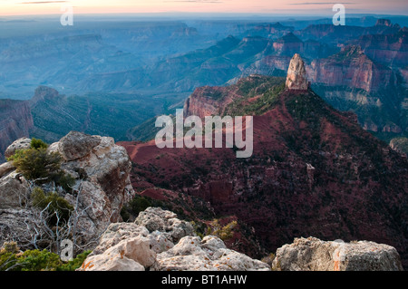 Mont Hayden, près de Imperial Point sur la rive nord du Grand Canyon, le Parc National du Grand Canyon, Arizona, USA Banque D'Images