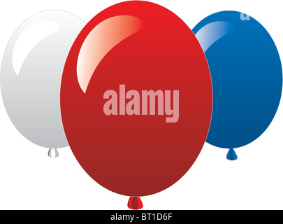 Vector Illustration pour le 4 juillet l'indépendance. Ensemble d'icônes et boutons. Banque D'Images