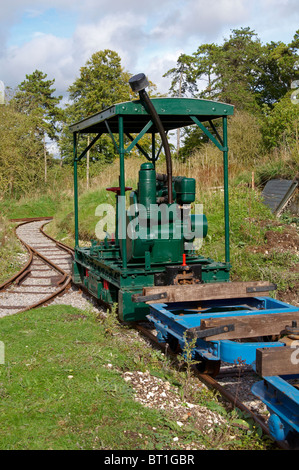 Industrielle de démonstration de fer étroit ligne à Twyford Waterworks Museum dans le Hampshire, Angleterre Banque D'Images