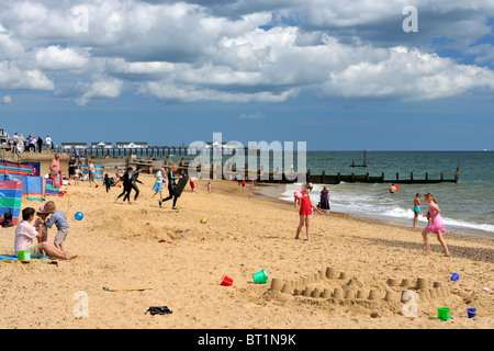 Plage de Southwold en été Banque D'Images