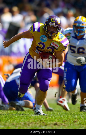 Les Vikings de Vienne battre les Giants de Graz dans un match éliminatoire EFL 38-22 le 6 juin 2010 à Hohe Warte stadium à Vienne, Autriche. Banque D'Images